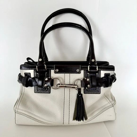 COACH ‘Hamptons’ Braided Leather Satchel - Picture 2 of 16